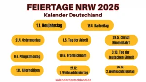 Feiertage nrw 2025 mit kalenderwoche