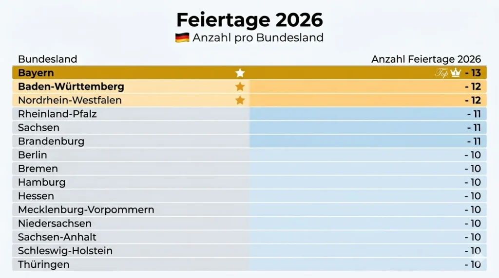 Feiertage Bundesland 2026